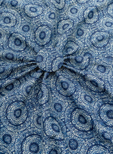 Pure Cotton Cambric Indigo Color Geometrical Block Print Fabric